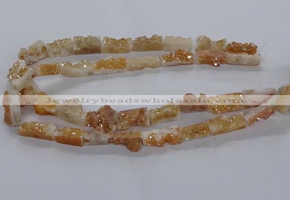 CNG3155 15.5 inche 8*15mm - 11*20mm freeform plated druzy agate beads