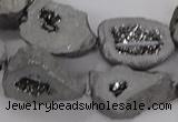 CNG3161 15.5 inches 13*18mm - 18*25mm freeform plated druzy agate beads