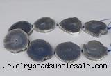 CNG3186 15.5 inches 40*45mm - 45*55mm freeform plated druzy agate beads