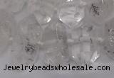 CNG3197 10*20mm - 15*30mm faceted nuggets white crystal beads