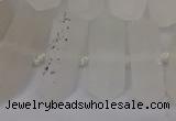 CNG3198 10*25mm - 16*40mm faceted nuggets matte white crystal beads