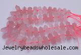 CNG3201 10*25mm - 12*45mm faceted nuggets rose quartz beads