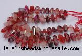 CNG3204 10*25mm - 12*45mm faceted nuggets pink quartz beads