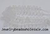 CNG3208 10*25mm - 12*45mm faceted nuggets matte white crystal beads