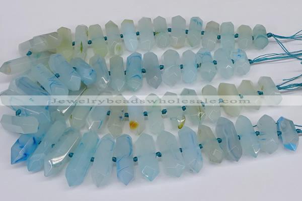 CNG3225 15.5 inches 10*25mm - 12*45mm faceted nuggets agate beads