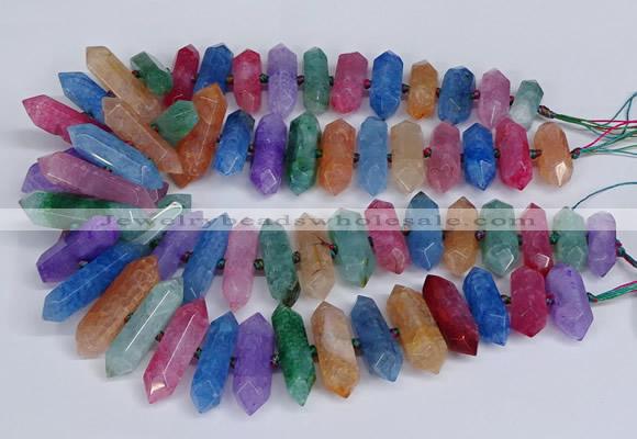 CNG3228 10*25mm - 12*50mm faceted nuggets agate beads