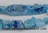 CNG3253 15.5 inches 8*15mm - 11*20mm freeform plated druzy agate beads