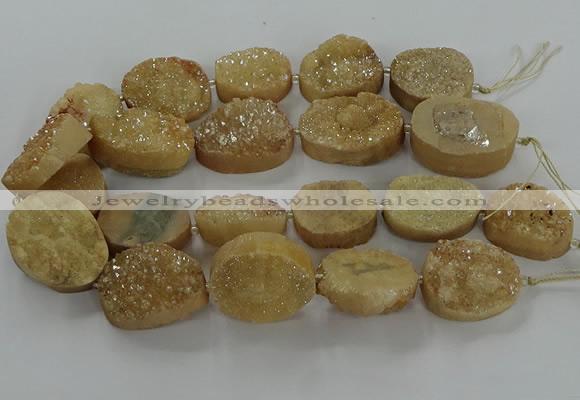 CNG3270 15.5 inches 22*30mm - 30*40mm freeform druzy agate beads