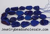 CNG3278 22*30mm - 30*40mm freeform plated druzy agate beads