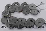 CNG3293 30*35mm - 35*40mm freeform plated druzy agate beads