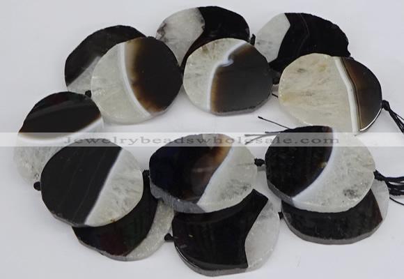 CNG3312 40*45mm - 45*55mm freeform druzy agate gemstone beads