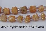 CNG3321 15.5 inches 4*6mm - 8*10mm nuggets plated druzy agate beads