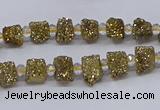 CNG3325 15.5 inches 4*6mm - 8*10mm nuggets plated druzy agate beads