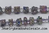 CNG3327 15.5 inches 4*6mm - 8*10mm nuggets plated druzy agate beads