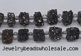 CNG3330 15.5 inches 4*6mm - 8*10mm nuggets plated druzy agate beads