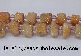 CNG3334 15.5 inches 6*8mm - 10*14mm nuggets plated druzy agate beads