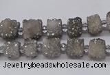 CNG3335 15.5 inches 6*8mm - 10*14mm nuggets plated druzy agate beads