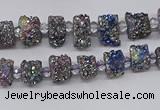 CNG3339 15.5 inches 6*8mm - 10*14mm nuggets plated druzy agate beads