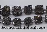 CNG3342 15.5 inches 6*8mm - 10*14mm nuggets plated druzy agate beads