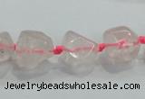 CNG339 15.5 inches 8*10mm - 15*18mm faceted nuggets rose quartz beads