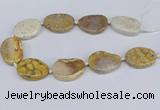 CNG3481 25*35mm - 30*40mm freeform chrysanthemum agate beads