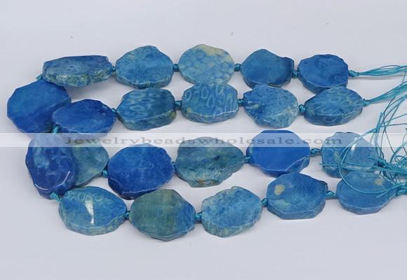 CNG3486 30*35mm - 35*45mm freeform chrysanthemum agate beads