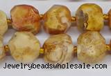 CNG3500 15.5 inches 12mm - 14mm faceted nuggets agate beads