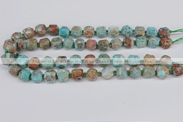 CNG3504 15.5 inches 12mm - 14mm faceted nuggets agate beads