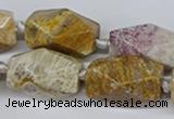 CNG3521 15.5 inches 15*25mm faceted nuggets fossil coral beads