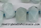 CNG3526 Top drilled  13*18mm - 15*20mm faceted nuggets amazonite beads