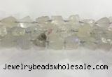 CNG3545 15*20mm - 20*25mm nuggets plated rough white crystal beads