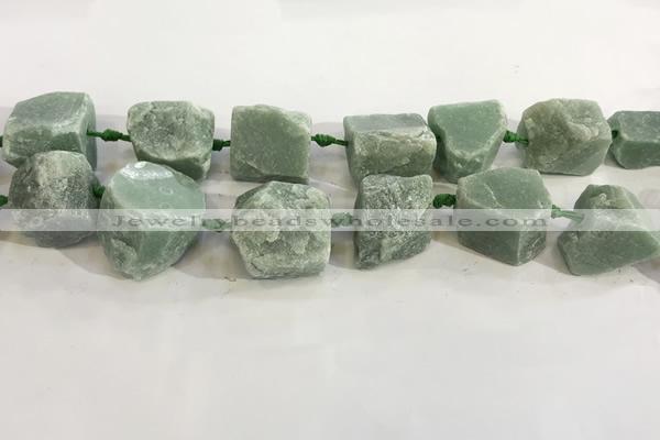 CNG3565 18*20mm - 25*30mm nuggets rough green aventurine beads