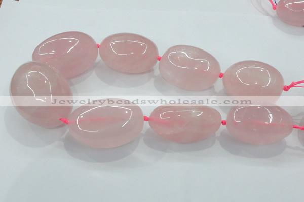 CNG358 15.5 inches 25*40mm - 40*60mm nuggets rose quartz beads