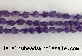 CNG3582 15.5 inches 8*10mm - 10*12mm nuggets matte amethyst beads