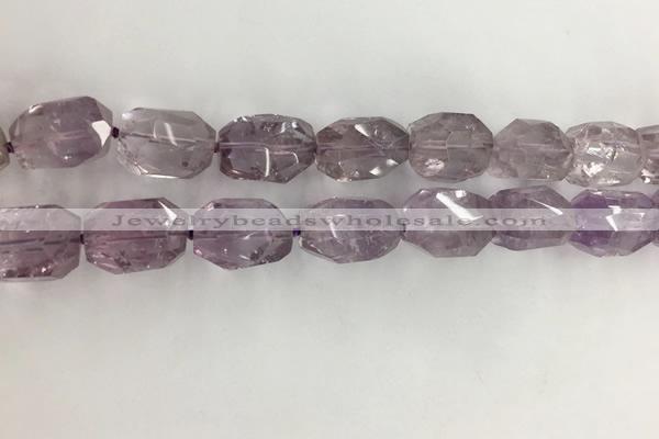 CNG3583 13*18mm - 15*20mm faceted nuggets light amethyst beads