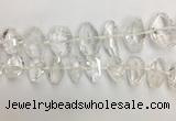 CNG3594 15*25mm - 25*35mm faceted nuggets white crystal beads