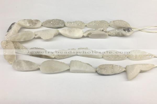 CNG3625 15.5 inches 12*35mm teardrop druzy agate beads