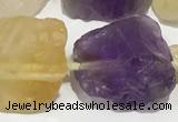 CNG3722 15.5 inches 15*20mm - 18*23mm nuggets rough amethyst & citrine beads