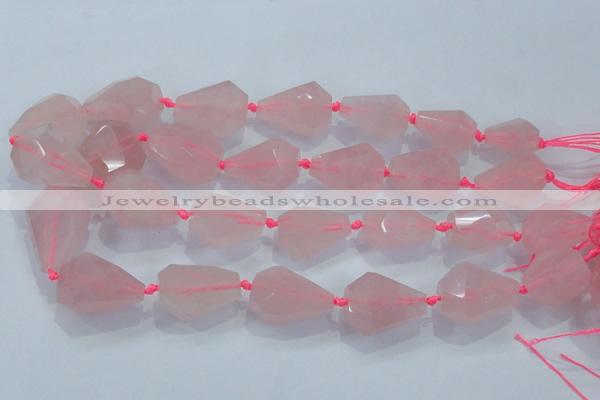 CNG384 15.5 inches 15*20mm – 25*30mm faceted nuggets rose quartz beads