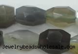 CNG394 15.5 inches 16*26mm faceted nuggets grey agate beads