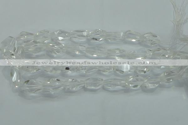 CNG402 15.5 inches 15*20mm faceted nuggets white crystal beads