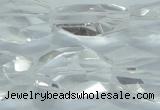 CNG403 15.5 inches 18*30mm faceted nuggets white crystal beads