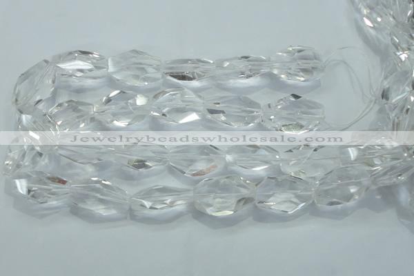 CNG403 15.5 inches 18*30mm faceted nuggets white crystal beads