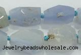 CNG404 15.5 inches 15*20mm - 18*30mm faceted nuggets blue chalcedony beads