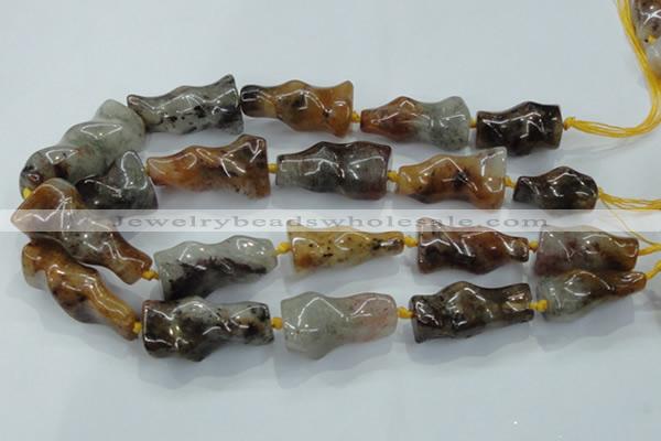 CNG425 15.5 inches 20*30mm - 20*45mm nuggets colorfull-phantom beads