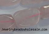 CNG450 15.5 inches 15*22mm faceted nuggets rose quartz beads