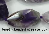 CNG483 15.5 inches 20*32mm twisted & faceted nuggets amethyst beads