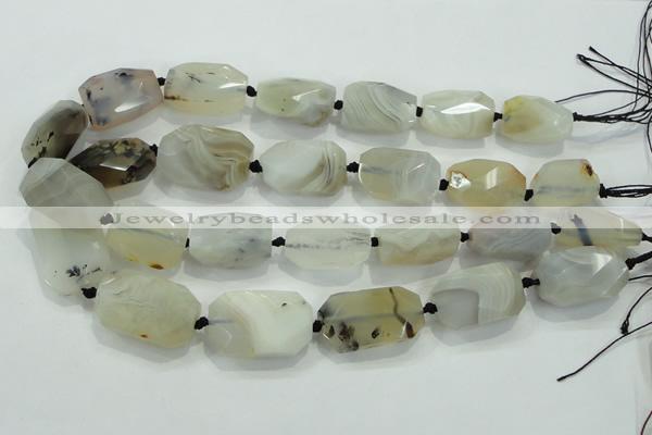 CNG491 15 inches 18*25mm – 30*35mm twisted & faceted nuggets agate beads