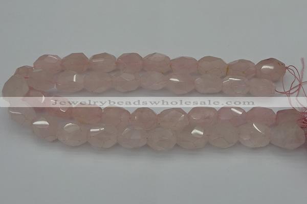 CNG5003 15.5 inches 12*16mm - 15*20mm faceted nuggets rose quartz beads