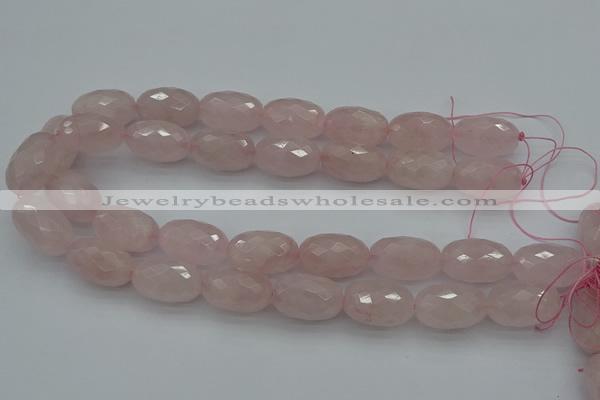 CNG5004 15.5 inches 15*25mm faceted rice rose quartz beads